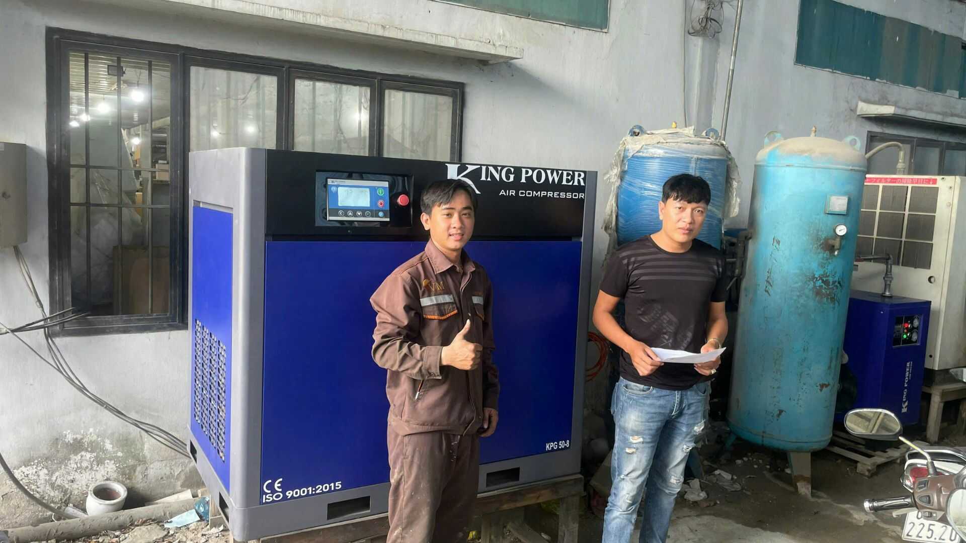 Lắp đặt máy nén khí King Power thực tế 2