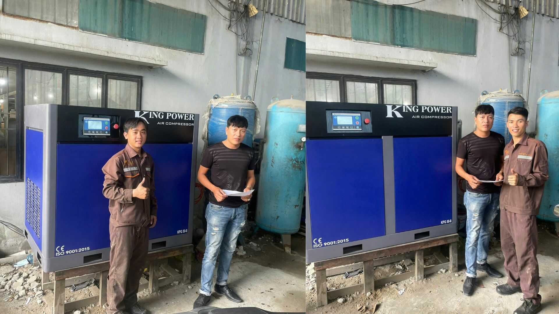 Lắp đặt máy nén khí King Power thực tế 1