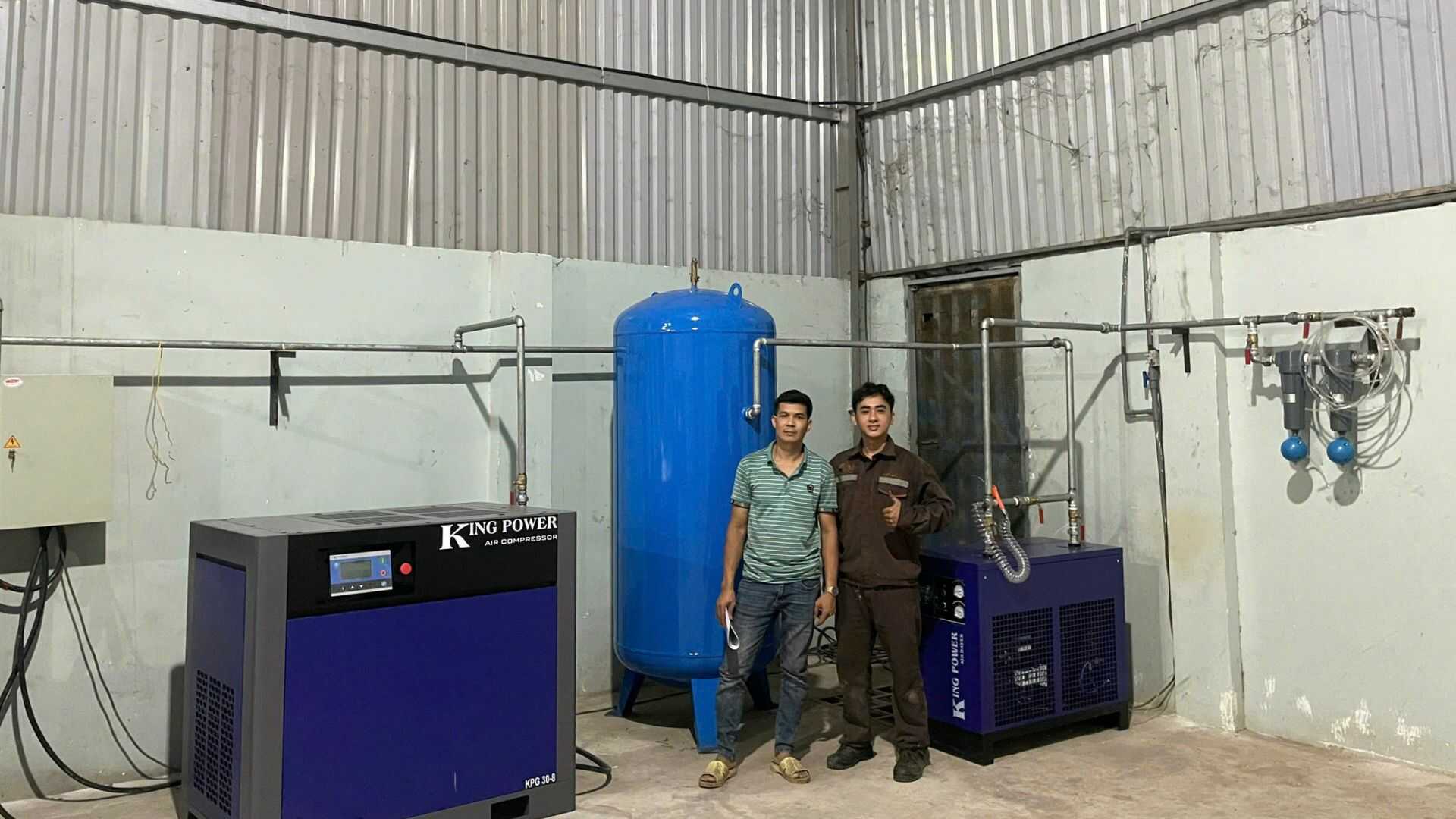 Lắp đặt máy nén khí King Power thực tế 2