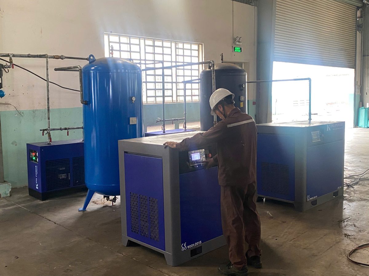Lắp đặt máy nén khí King Power thực tế 1